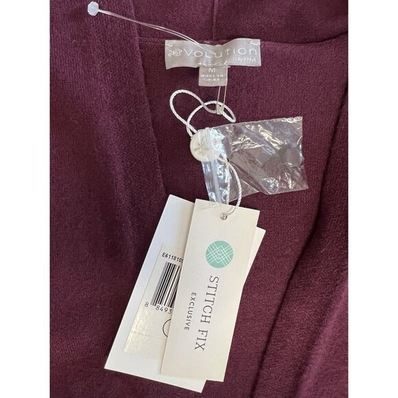 Evolution by Cyrus Womens Cardigan~Size M~Burgandy Soft Open Front~NWT  L1 06 - Picture 9 of 10